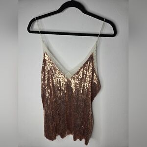 Intimately Free People Sequin V-Neck Cami Top - Rose Gold